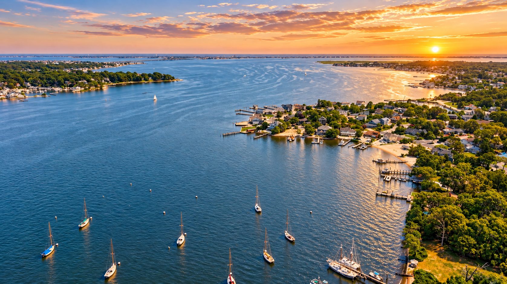 Aerial view of Cocktail Cove and the Toms River