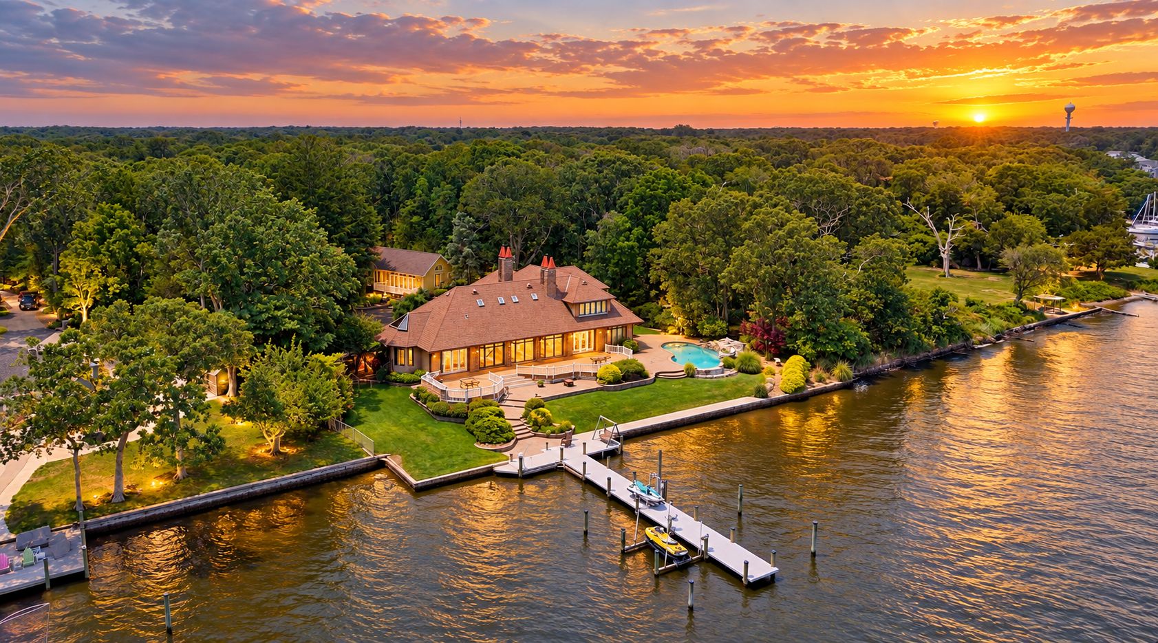 Aerial view of 99 Holly Lane on Cocktail Cove